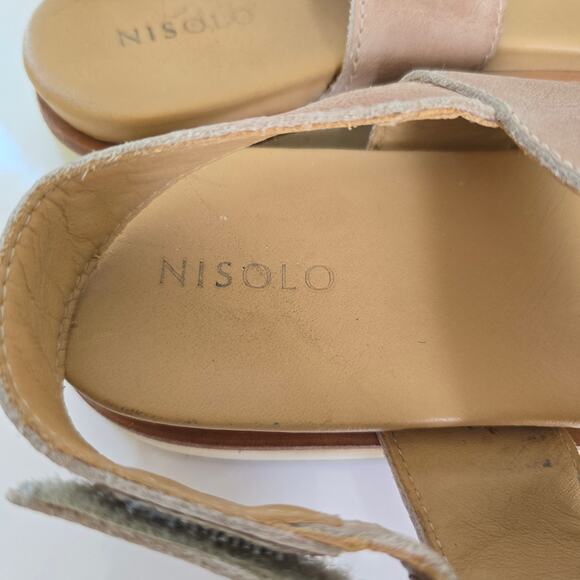Nisolo Womens Go-To Flatform Sandals 7.5 Almond Strappy Casual Beachy Summer - Picture 10 of 11